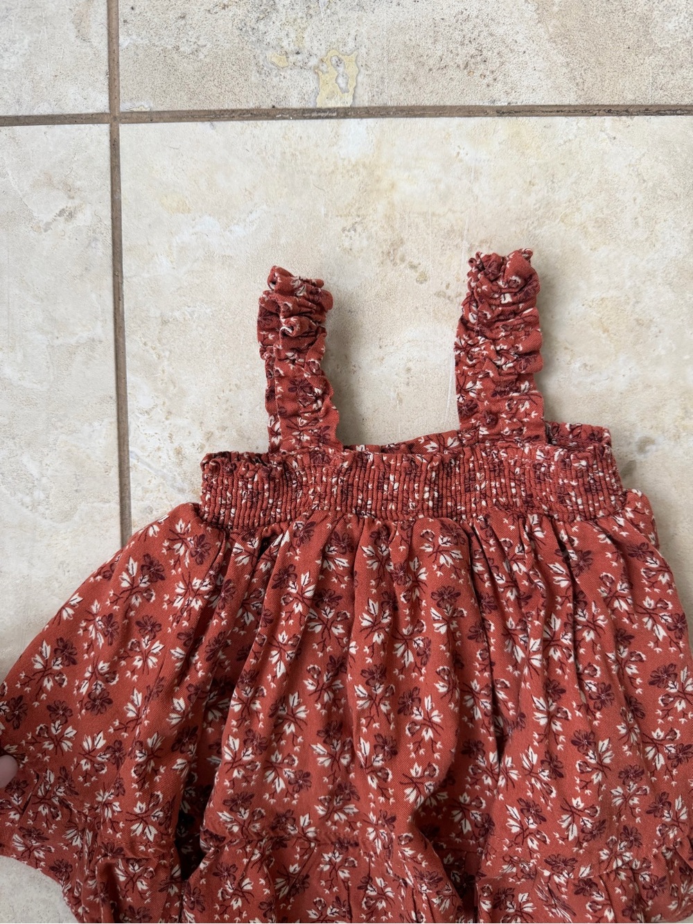 Rylee + Cru Rust Floral Ruffled Tank & Bloomers Set - Picture 2 of 4